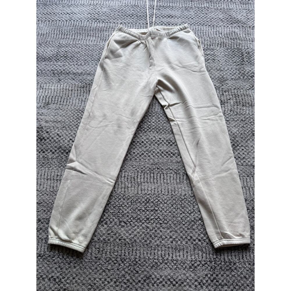 Les Tien Brushed-back Cotton Track Sweatpants Off-White sz XL